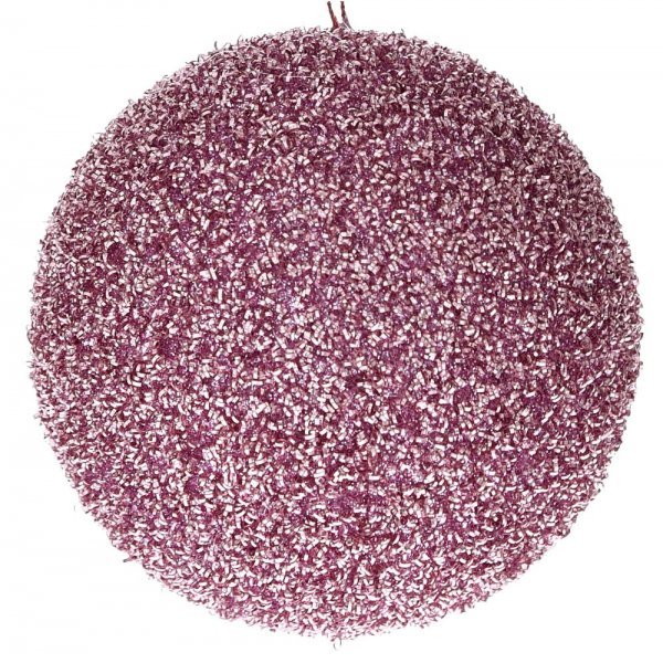Χριστουγεννιάτικη Ροζ Μπάλα Οροφής με Στρας (20cm)